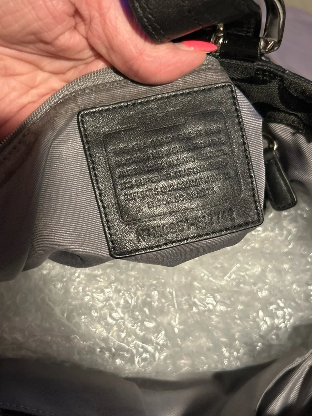 Coach Black Signature Jacquard Tote with Patent Trim